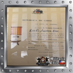 Diploma condecoracion militar firmado por Pinochet military certificated signed by Pinochet